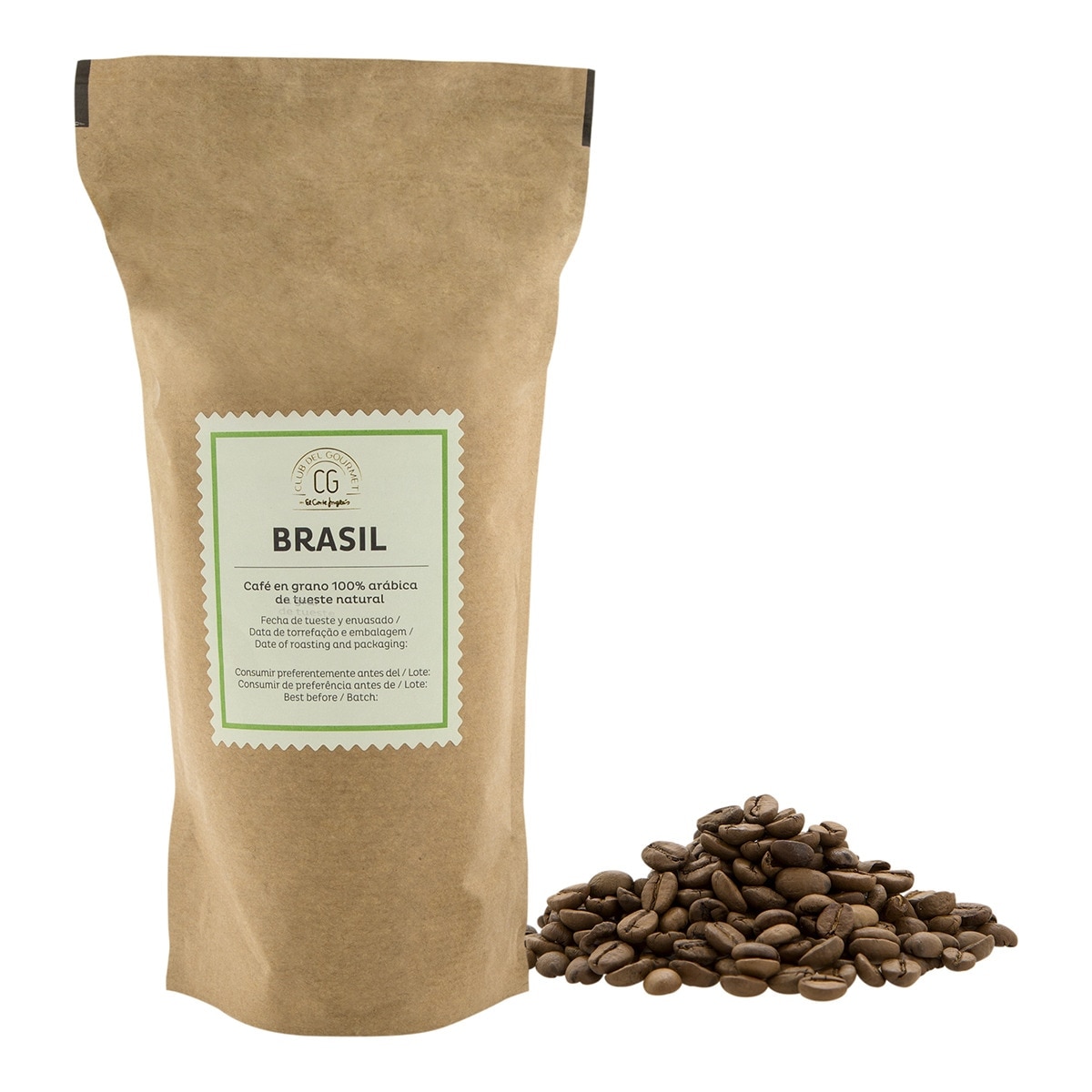 Café en grano tueste natural 100% Arábica origen Brasil Club del Gourmet 2