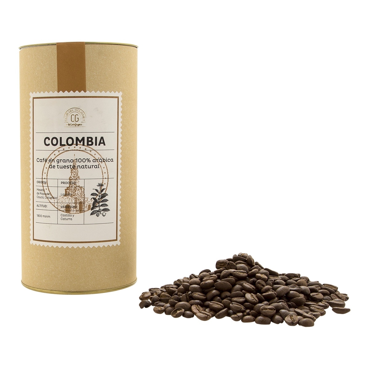 Café en grano tueste natural 100% Arábica origen Colombia Club del Gourmet 3