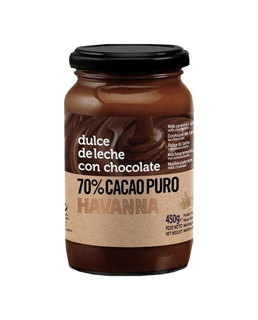 Dulce de leche con chocolate 70% cacao puro Havanna