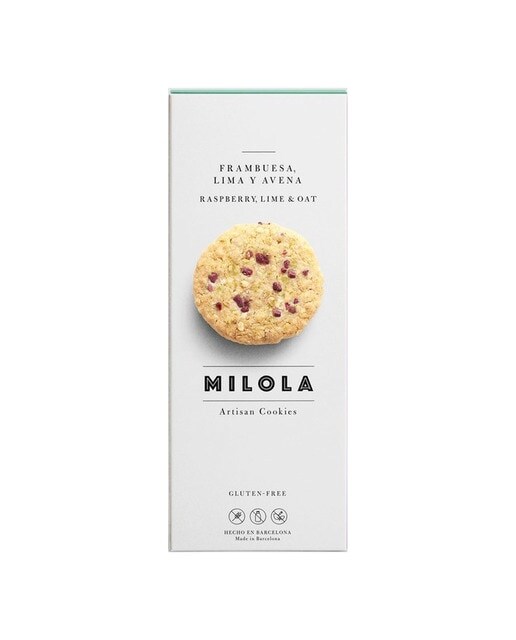 Galletas artesanas de frambuesa, lima y avena sin gluten Milola