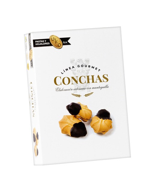 Pastas finas de té de mantequilla con praliné de almendra Conchas Uko 1