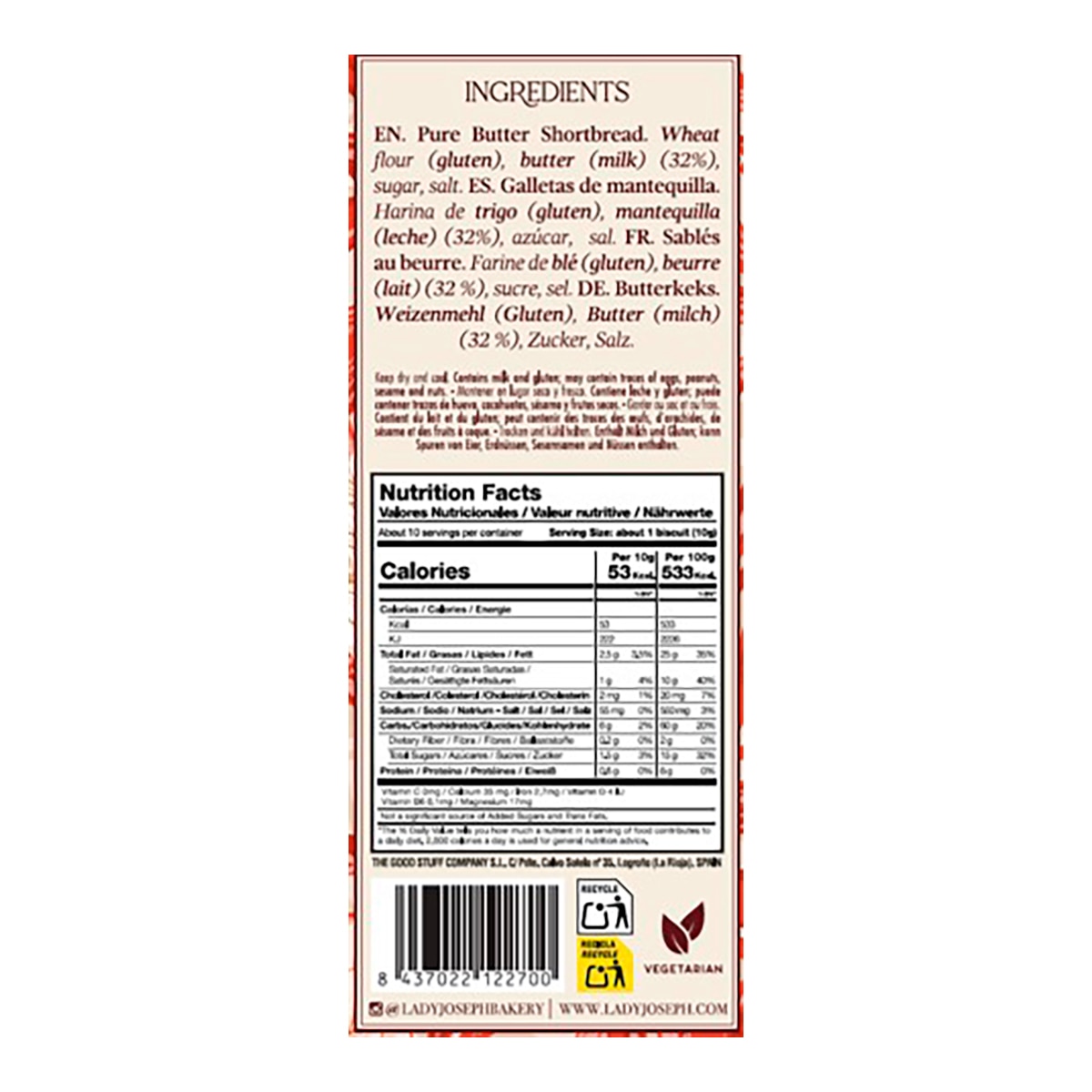 Imagen 2 de Galletas de mantequilla Shortbread Natural Lady Joseph