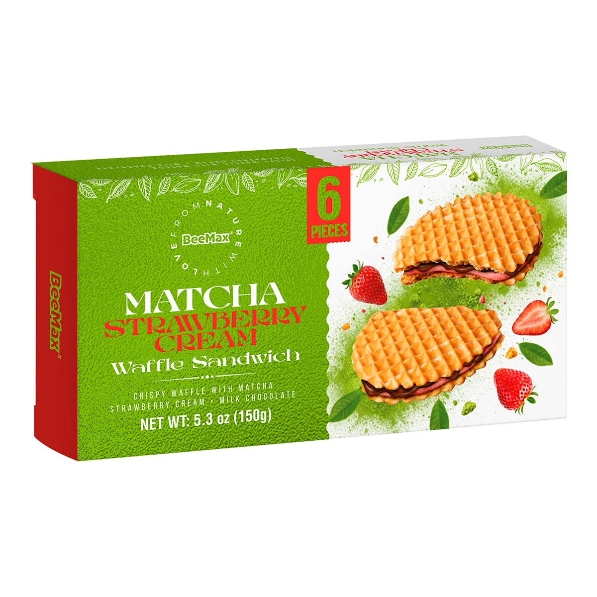 Imagen 0 de Galletas matcha y fresa sandwich Waffle