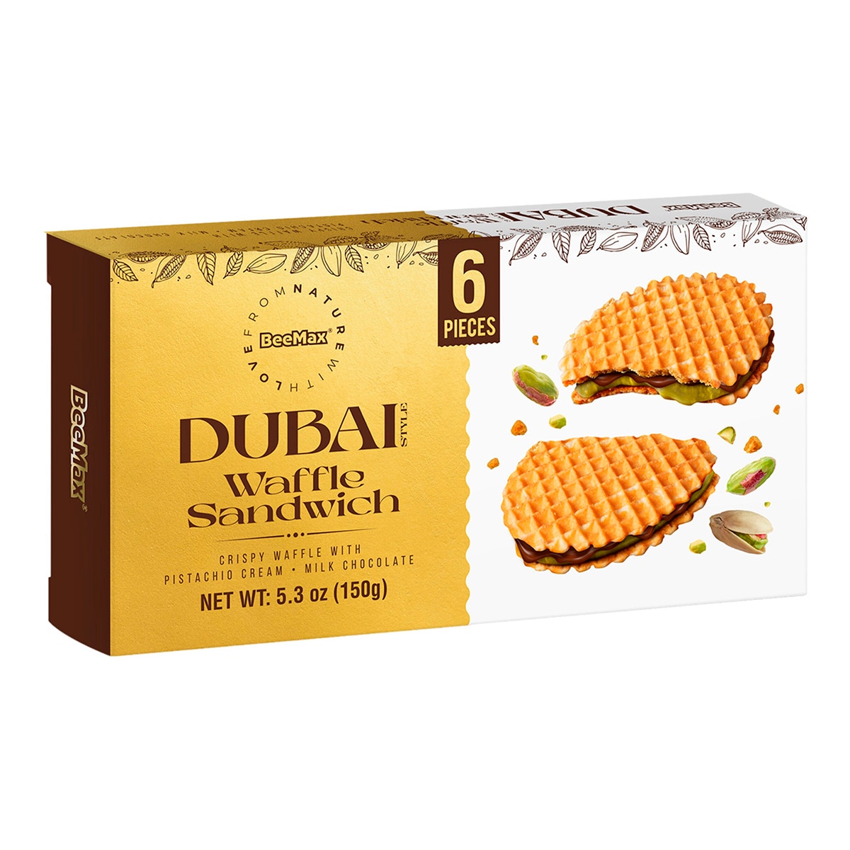 Imagen 1 de Galletas chocolate estilo Dubái Waffle sandwich Beemax