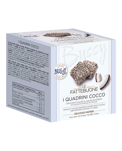 Galletas Wafer crunchy cuadrados de coco Bussy 1