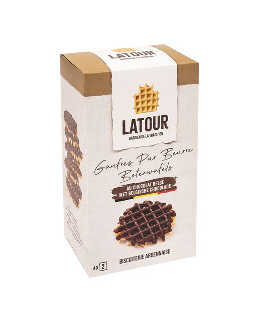 Gofres de mantequilla con chocolate belga Biscuiterie Latour 1