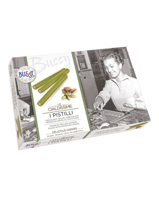 Imagen 0 de Barquillos rellenos de crema de pistacho Bussy