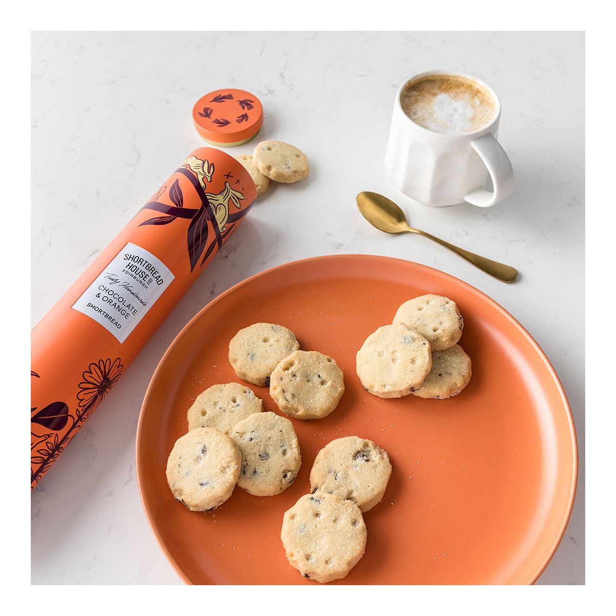 Galletas de mantequilla con chocolate negro y naranja Shortbread House 2
