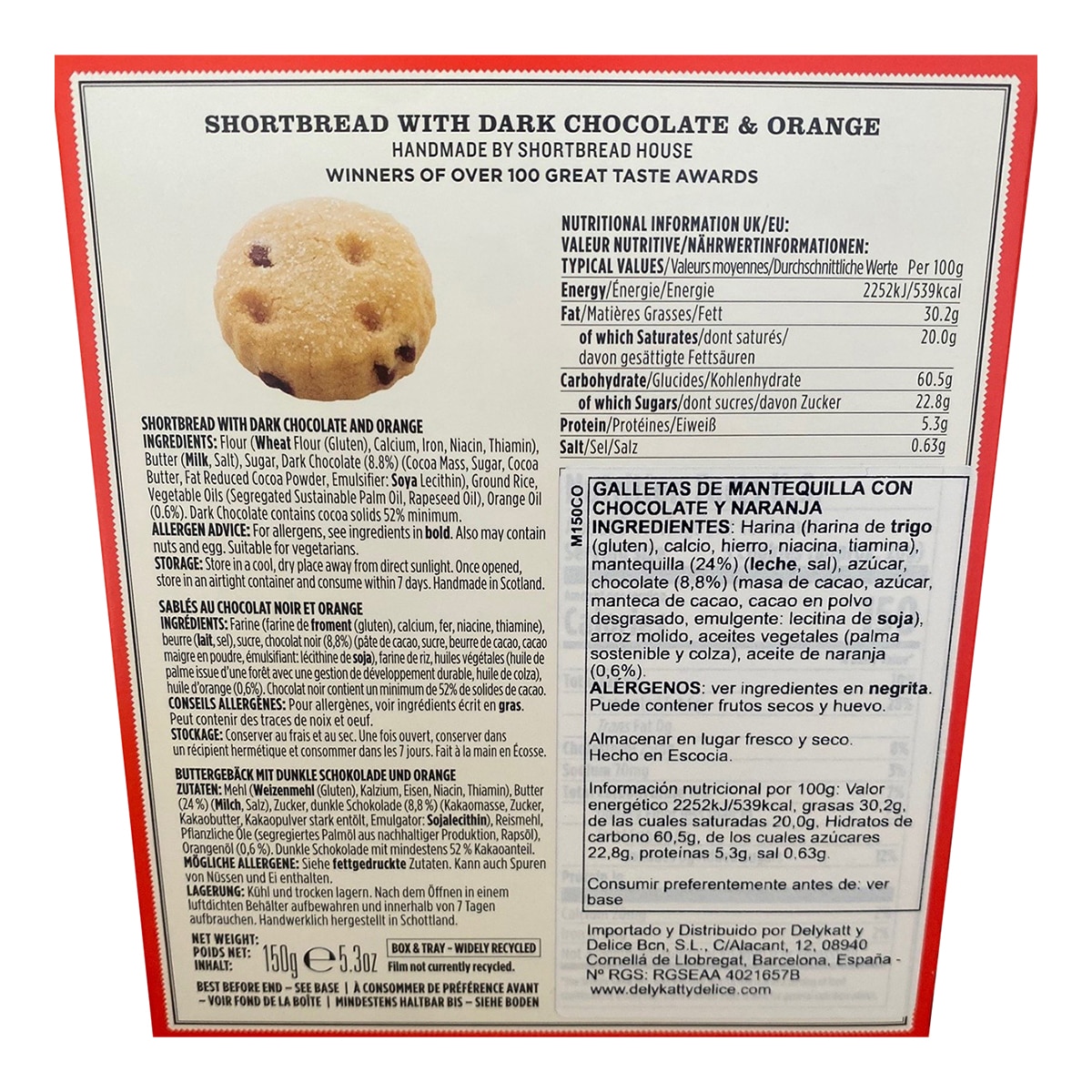 Galletas de mantequilla mini chocolate naranja Shortbread House of Edinburgh 2