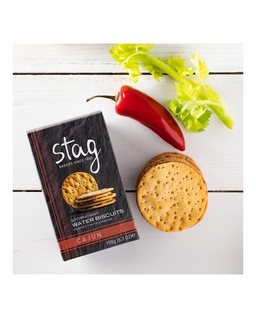 Crackers de agua de Stornoway especias de cajún Stag Bakeries 2