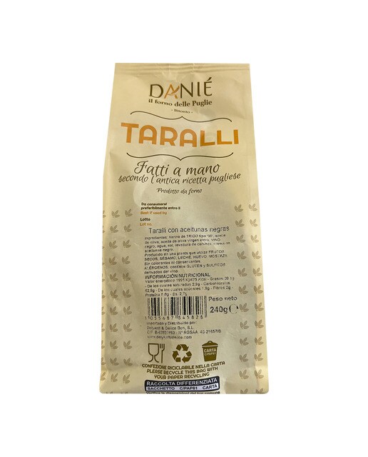 Taralli con aceitunas negras hecho a mano Danieli 2