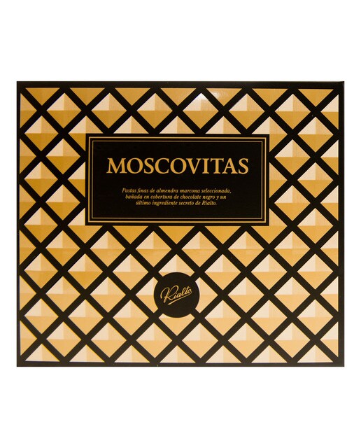 Imagen 1 de Pastas finas de almendra y cobertura de chocolate negro Moscovitas Rialto