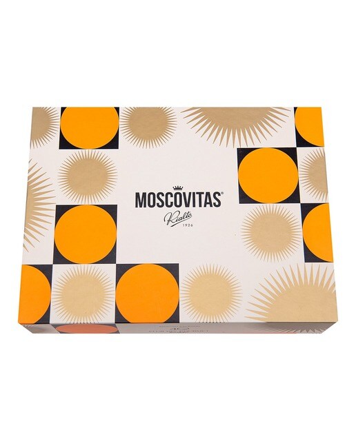 Caja con surtido de pastas de almendra con 3 coberturas de chocolate Moscovitas de Rialto Edición Especial 40 Aniversario Club del Gourmet 2