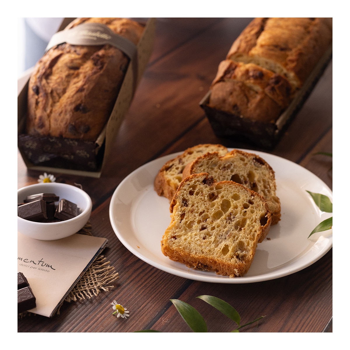 Pan dulce italiano con deliciosos trozos de chocolate gianduia Infermentum 2
