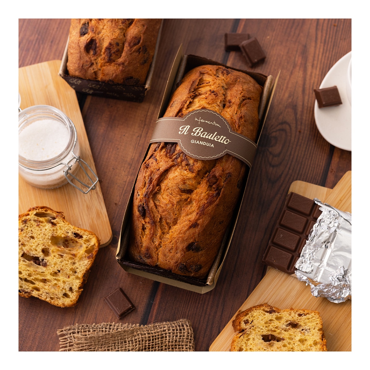 Pan dulce italiano con deliciosos trozos de chocolate gianduia Infermentum 3
