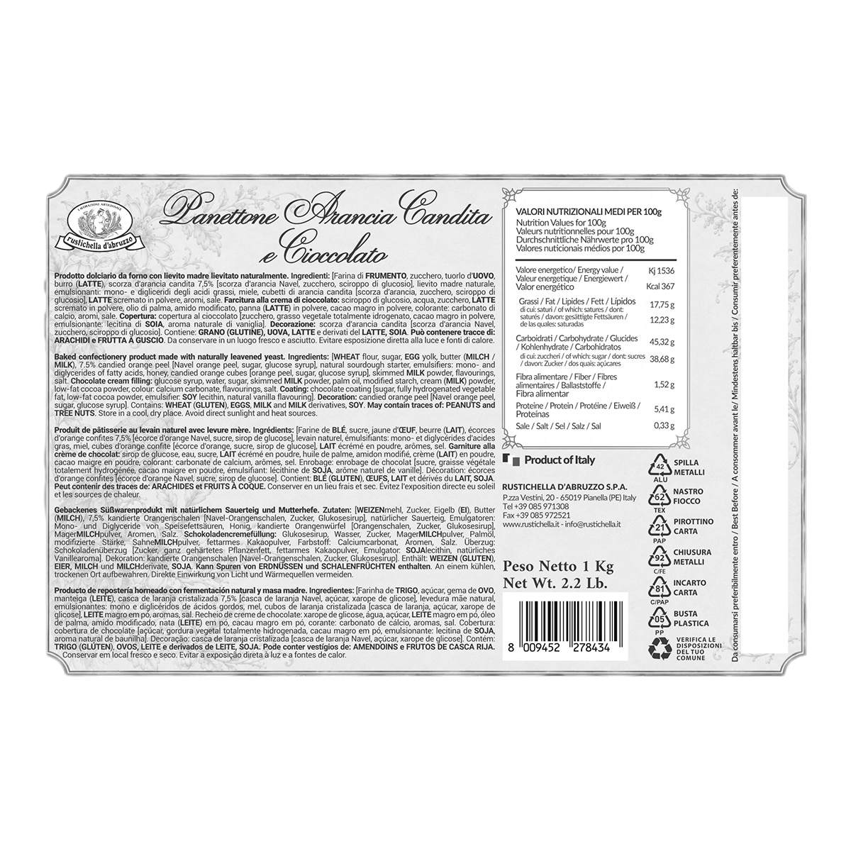 Imagen 3 de Panettone glaseado de chocolate Rustichella d'Abruzzo
