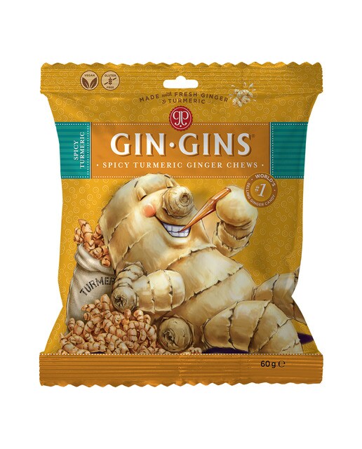 Imagen 0 de Caramelos masticables de jengibre y cúrcuma Gin Gins The Ginger People