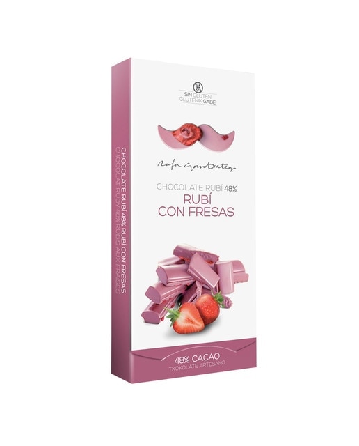 Imagen 0 de Tableta de chocolate ruby 48% fresas Rafa Gorrotxategi