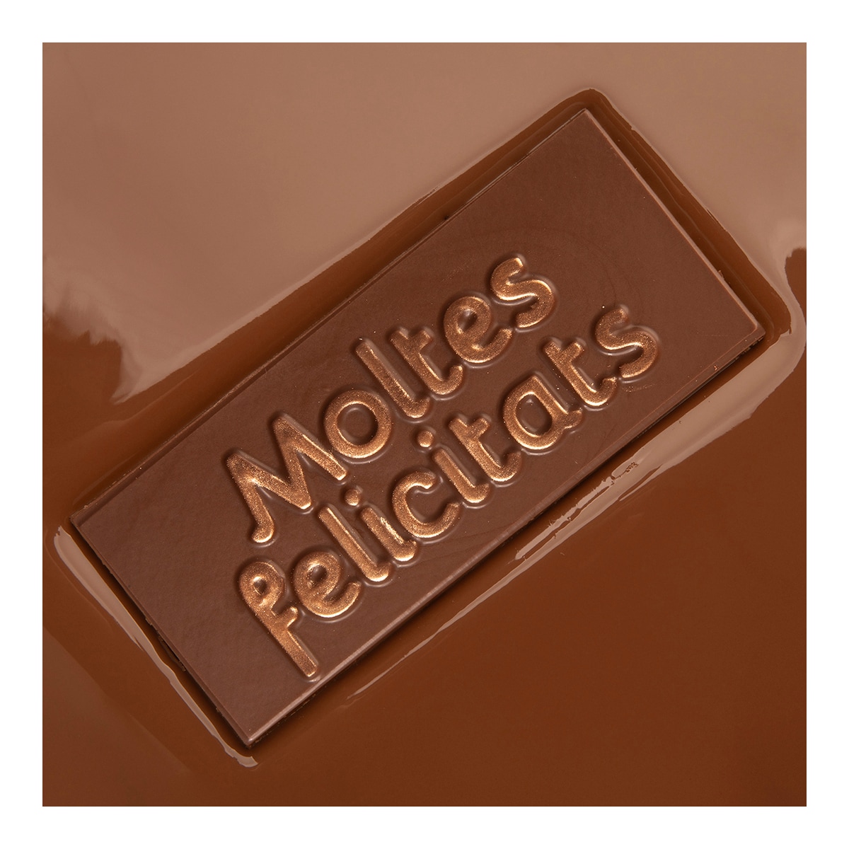 Tableta de chocolate con leche y mensaje "Moltes felicitats" Utopick 3