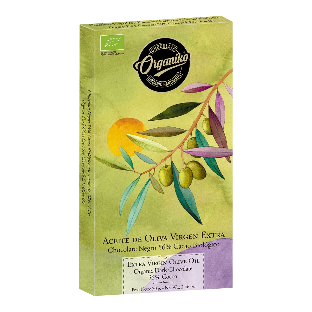 Imagen 0 de Chocolate negro bio 56% cacao con Aceite de Oliva Virgen Extra
