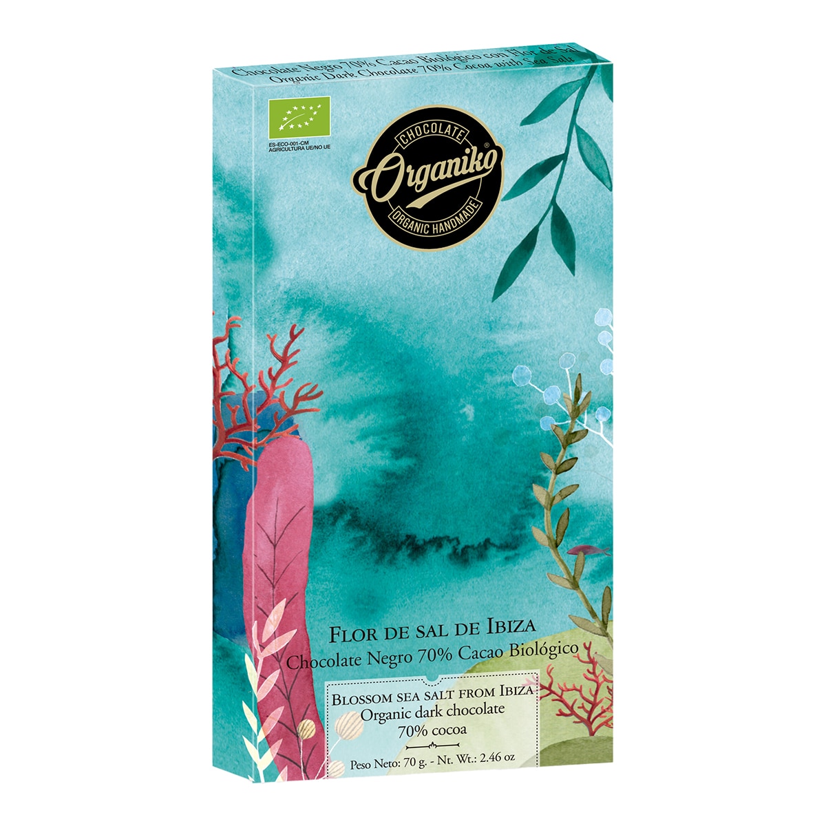 Imagen 0 de Chocolate negro 70% cacao con Flor de Sal de Ibiza Orgániko