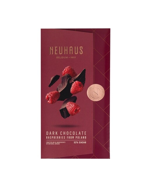Tableta de chocolate negro con frambuesas de Polonia Neuhaus