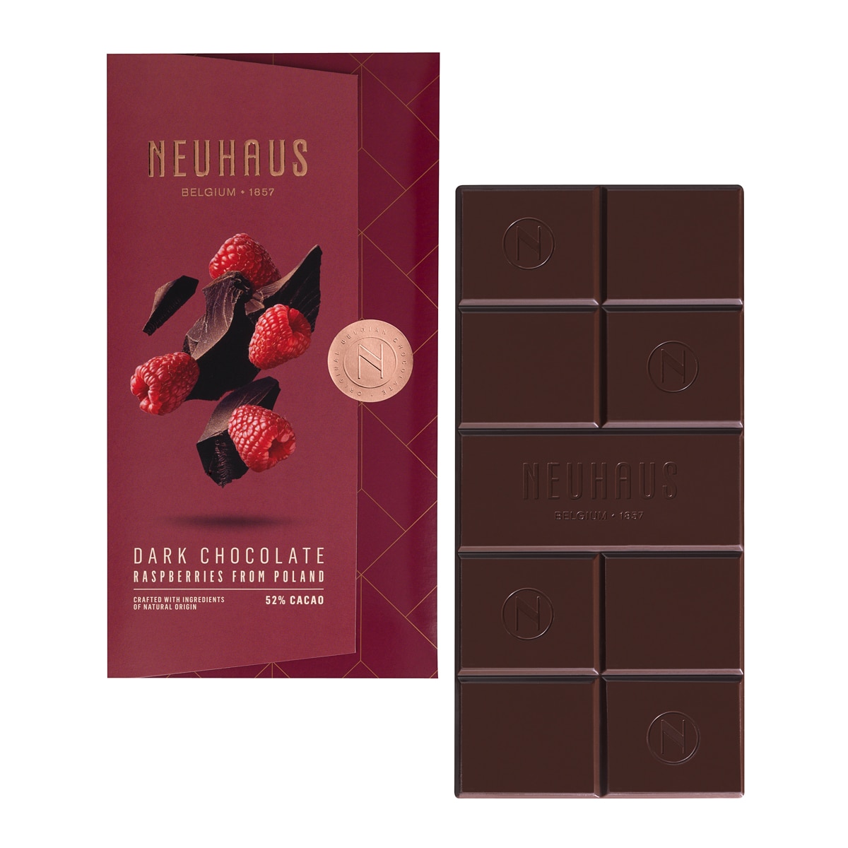 Tableta de chocolate negro con frambuesas de Polonia Neuhaus 2