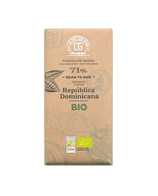 Imagen 0 de Tableta de chocolate negro ecológico 71% República Dominicana Bio Club del Gourmet