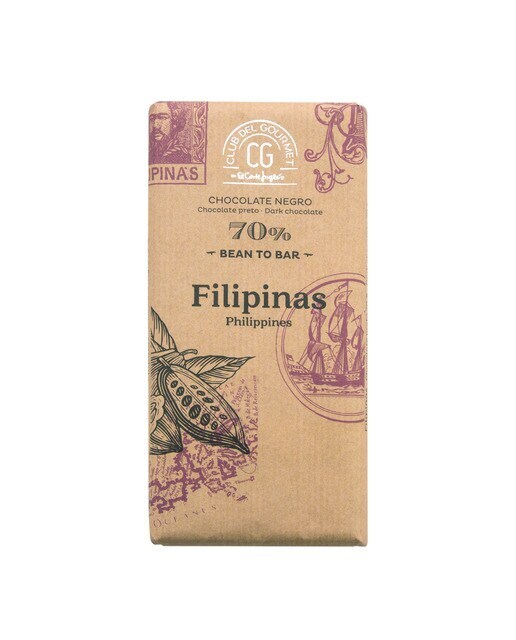 Tableta de chocolate negro 70% Filipinas Club del Gourmet