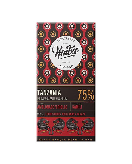Imagen 0 de Tableta de chocolate negro 75% Bean To Bar Tanzania Kokoa Kamili Kaitxo