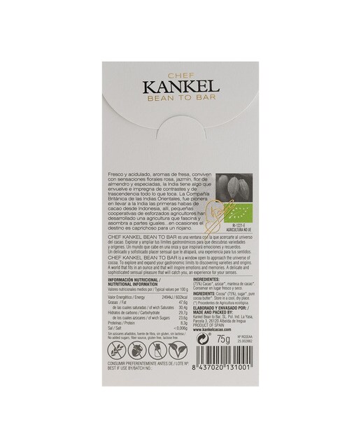 Tableta de chocolate de La India Kankel Cacao 2