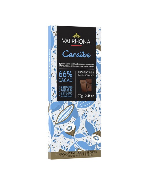 Imagen 0 de Tableta de chocolate negro 66% cacao Caraïbe Valrhona