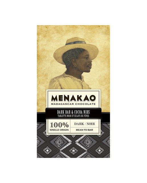 Tableta de chocolate negro 100% cacao de Madagascar Menakao 1