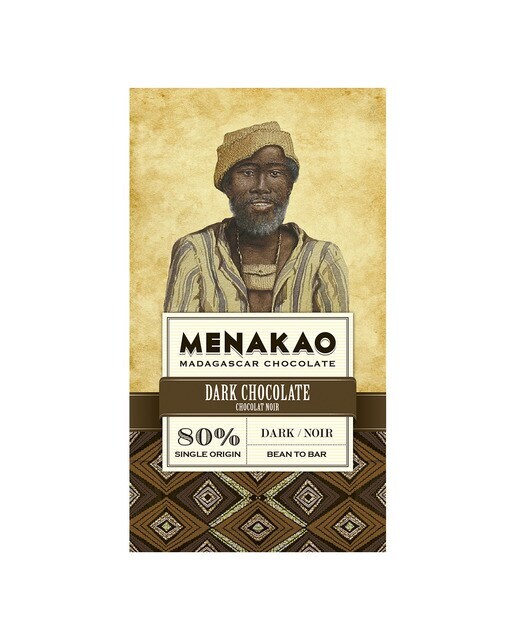 Tableta de chocolate negro 80% cacao Menakao
