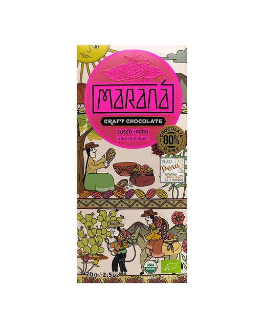 Tableta de chocolate negro artesanal Cusco/Perú 80% cacao Maraná 1