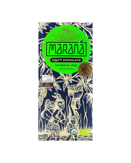 Imagen 0 de Tableta de chocolate negro artesanal San Martín/Perú 80% cacao Maraná