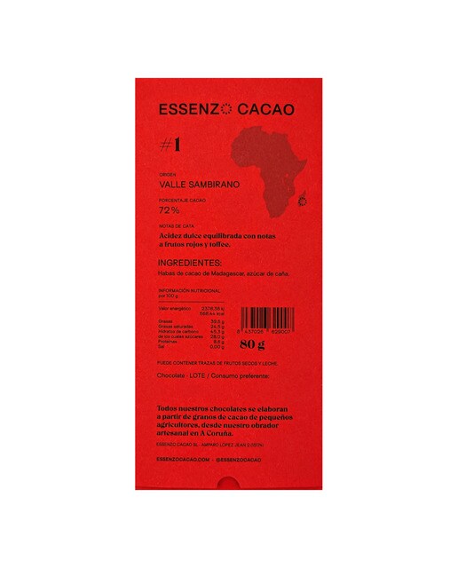 Imagen 2 de Tableta de chocolate Madagascar 72% Akesson Essenzo Cacao