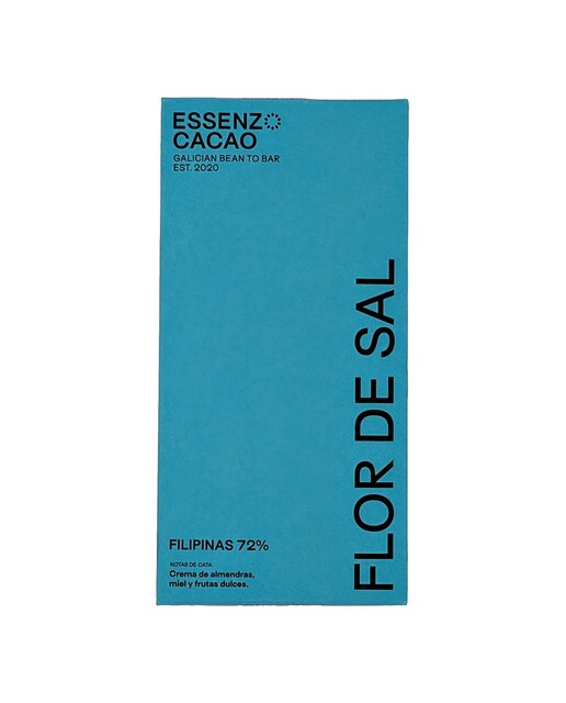 Tableta de chocolate Filipinas 72% Flor de Sal Essenzo Cacao 1