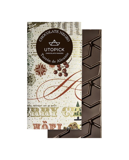 Tableta de chocolate negro y turrón de Alicante Utopick 1