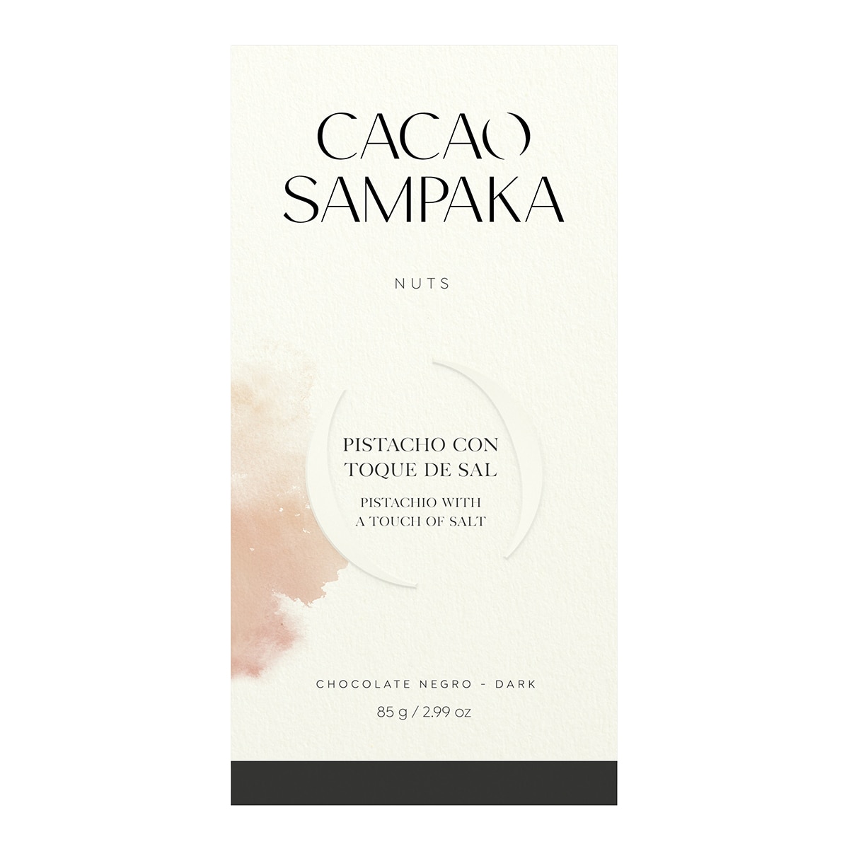 Imagen 0 de Tableta chocolate negro y pistacho con toque de sal Cacao Sampaka