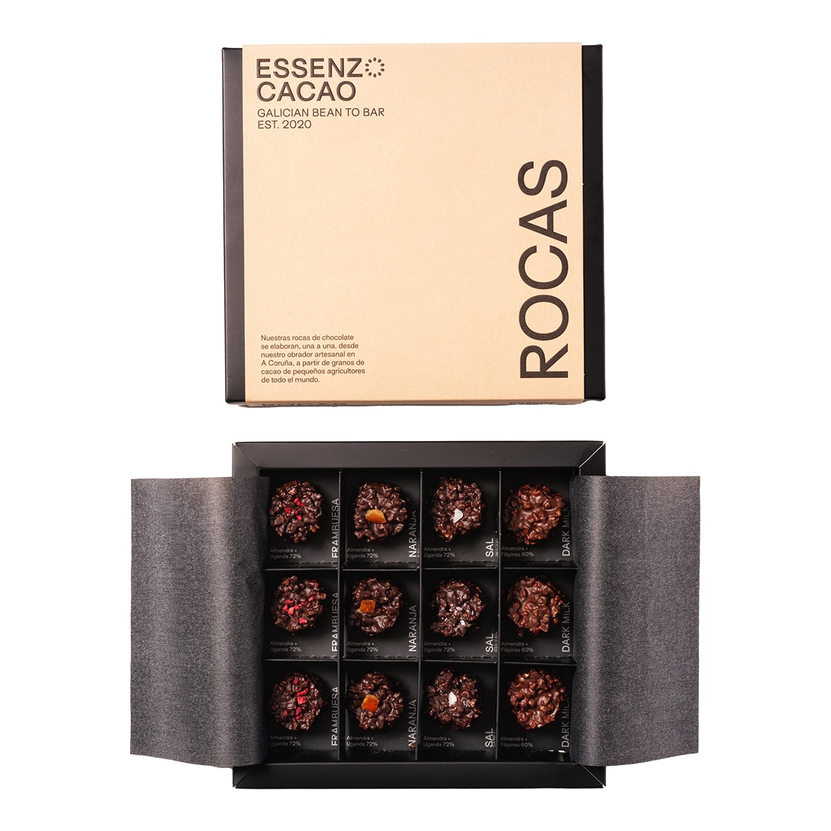 Rocas de chocolate de 4 sabores Essenzo Cacao 3