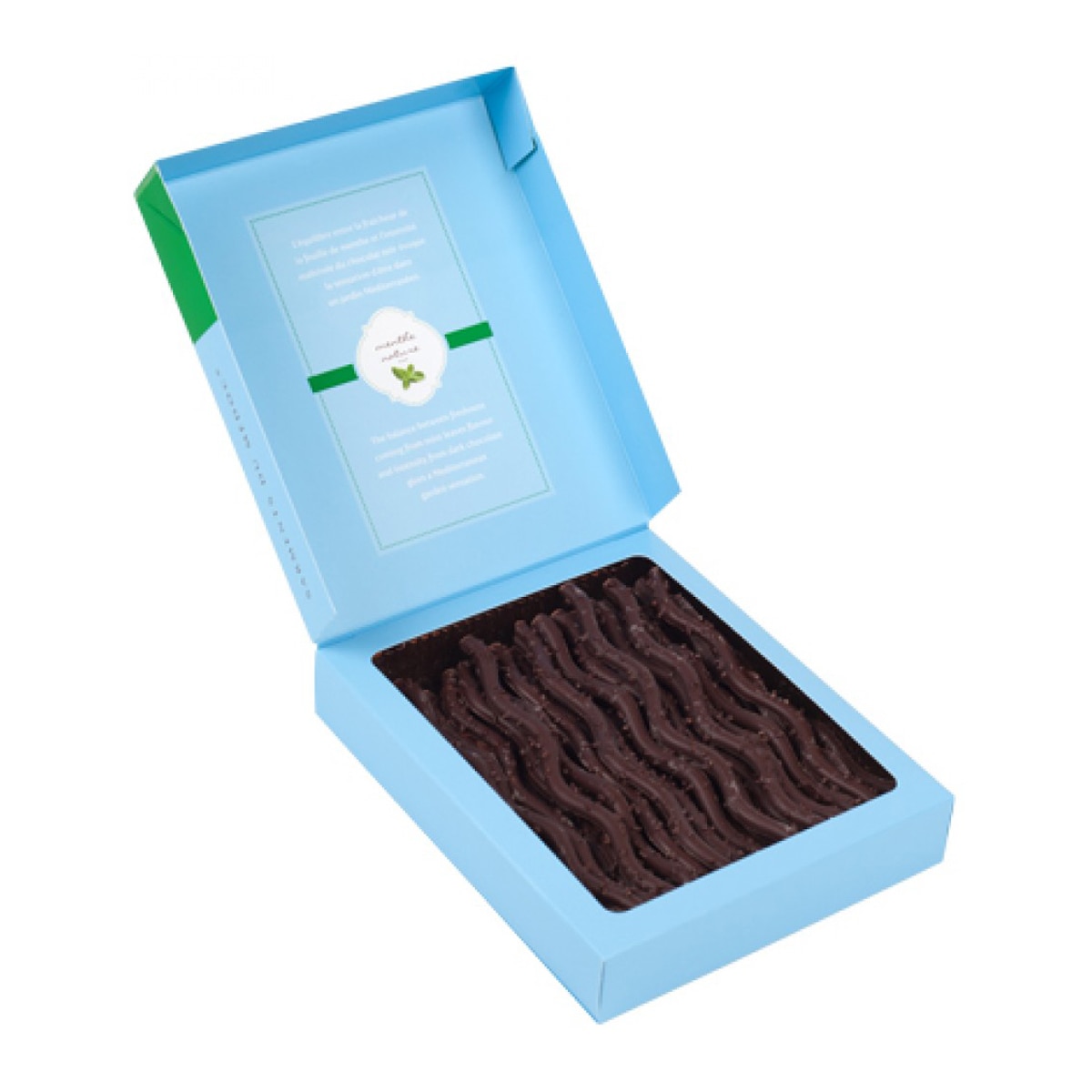Imagen 2 de Sarmientos de Médoc de chocolate negro 52% y menta Madamoiselle de Margaux