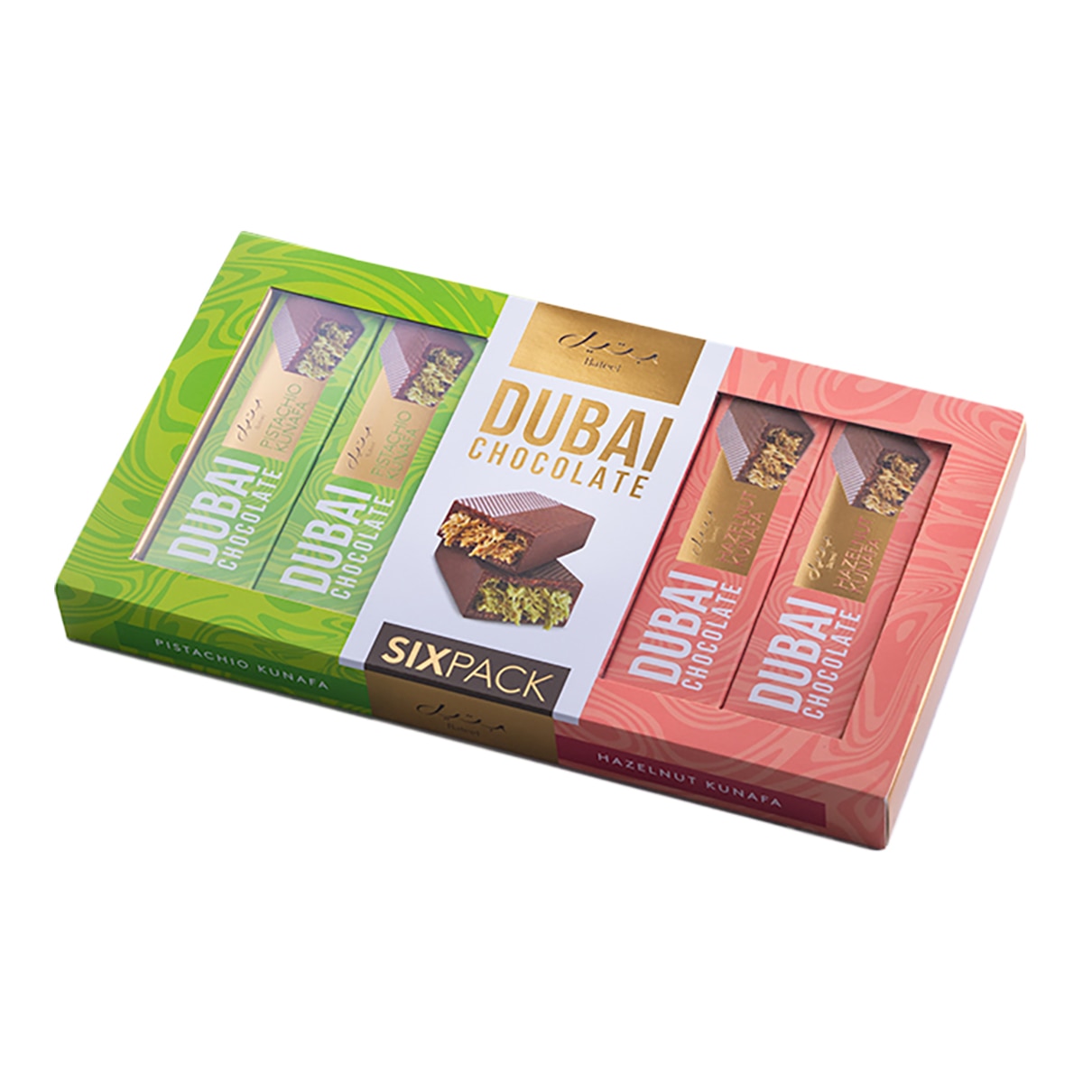 Estuche 6 chocolatinas Dubái de chocolate con leche Bateel 1