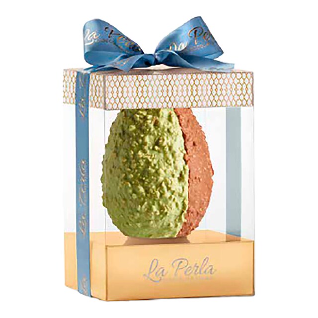 Huevo de Pascua de chocolate blanco con pistachos salados La Perla
