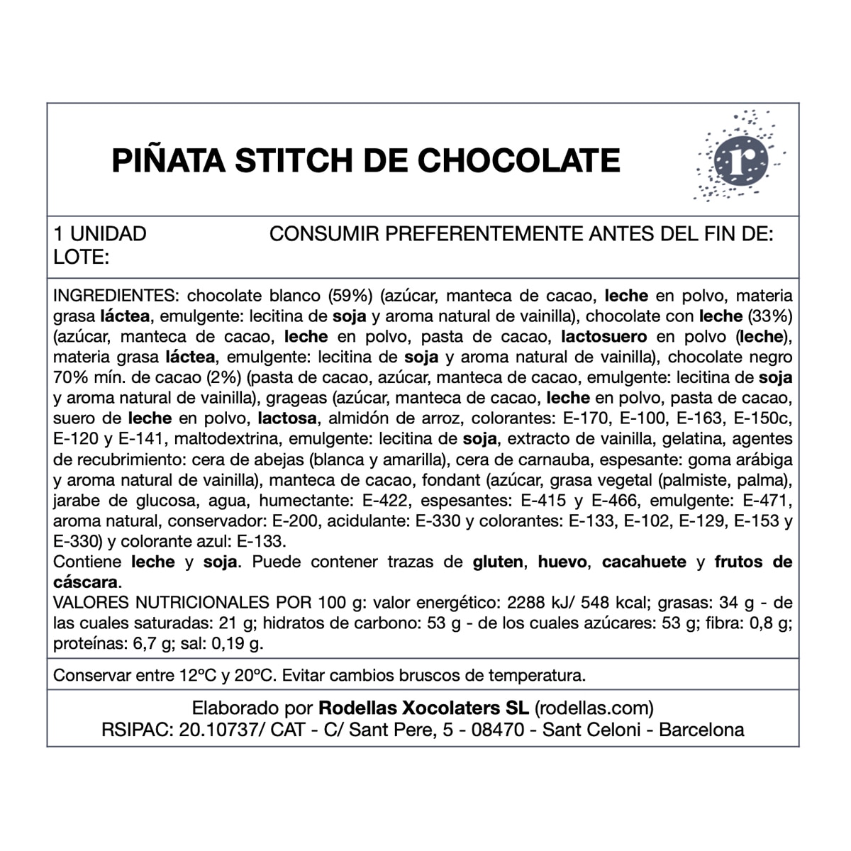 Imagen 5 de Figura mona piñata Stitch de chocolate Rodellas