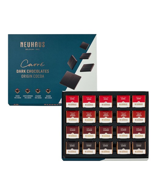 Imagen 0 de Napolitanas de chocolate negro belga Carrés Orígenes Neuhaus 40 piezas