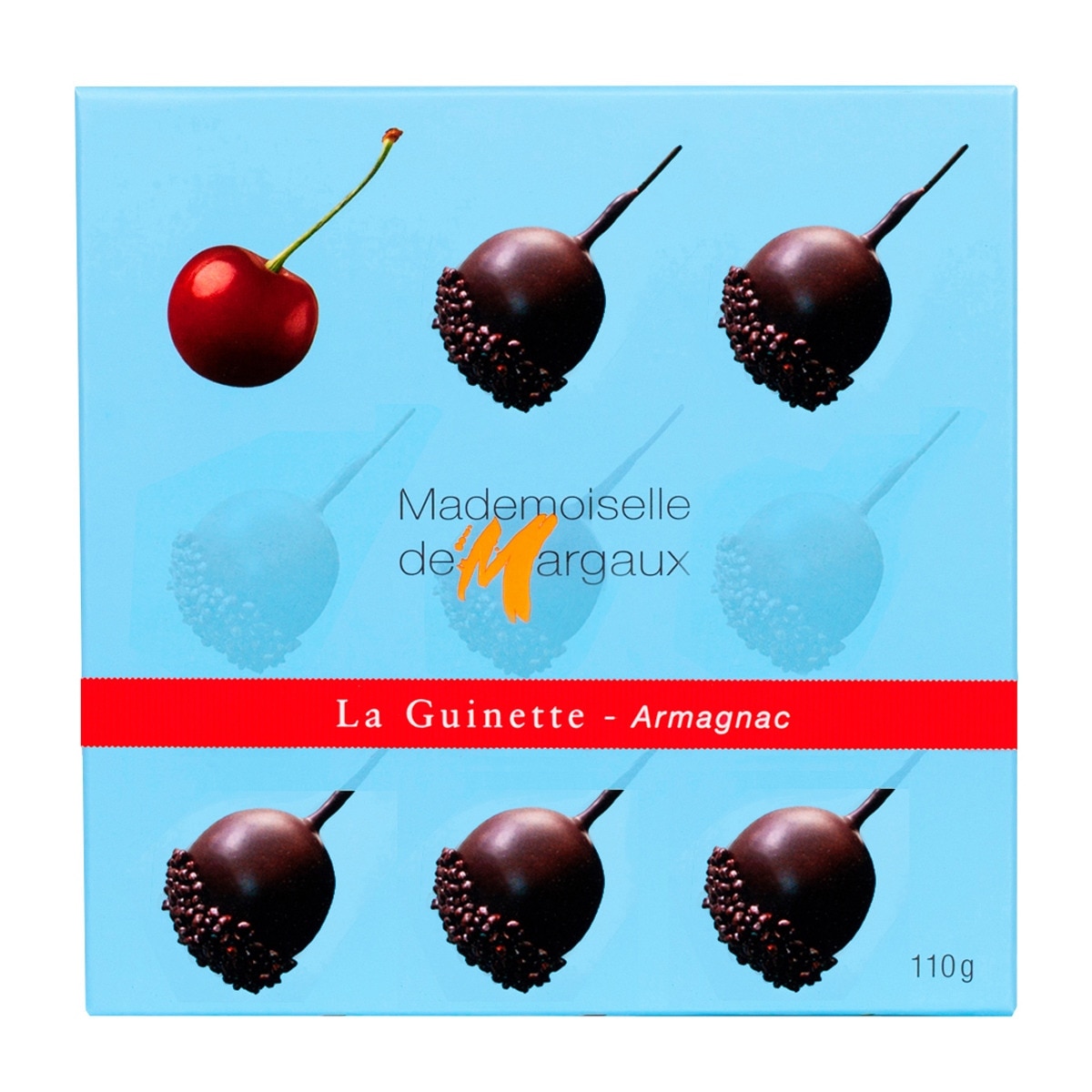 Cerezas rellenas de armagnac recubiertas de chocolate negro Madamoiselle de Margaux 1