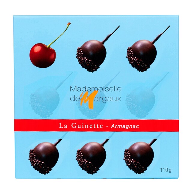 Cerezas rellenas de armagnac recubiertas de chocolate negro Madamoiselle de Margaux