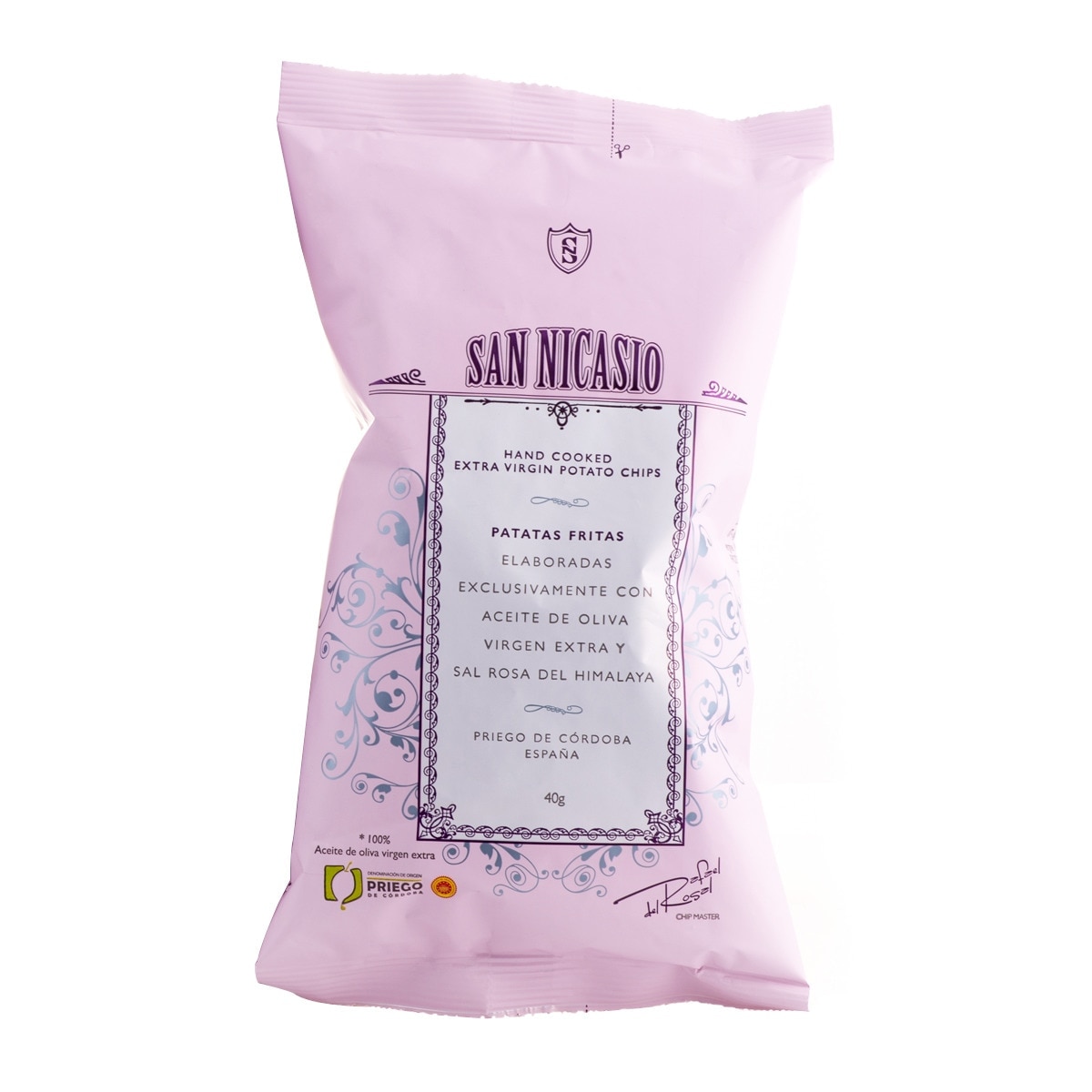Imagen 0 de Patatas fritas en aceite de oliva virgen y sal rosa del Himalaya San Nicasi