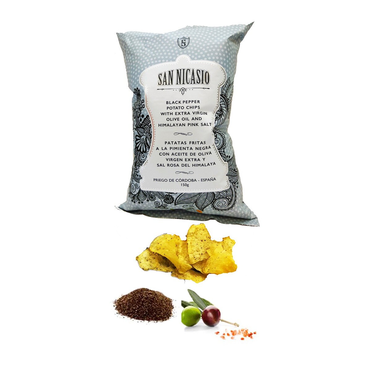 Patatas fritas a la pimienta negra con aceite de oliva Virgen Extra y sal rosa del Himalaya San Nicasio 2